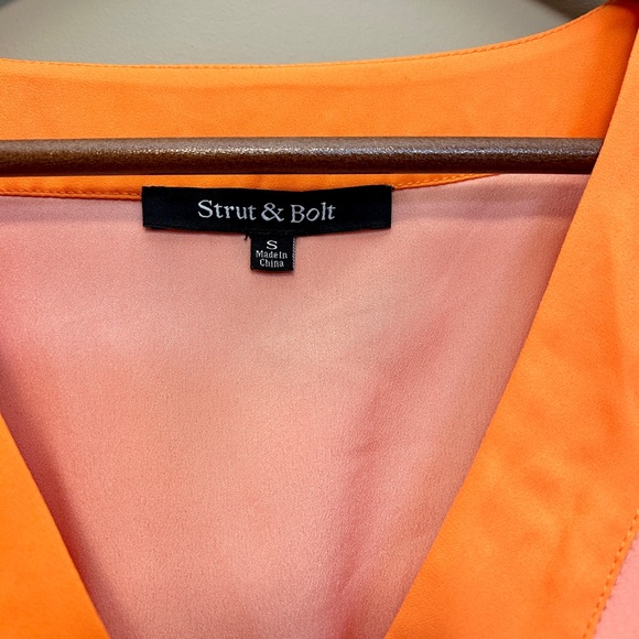 Strut & Bolt Flowy Orange and Red Dress (Size Small) - Picture 3 of 9